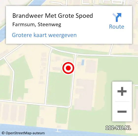 Locatie op kaart van de 112 melding: Brandweer Met Grote Spoed Naar Farmsum, Steenweg op 23 september 2021 07:41