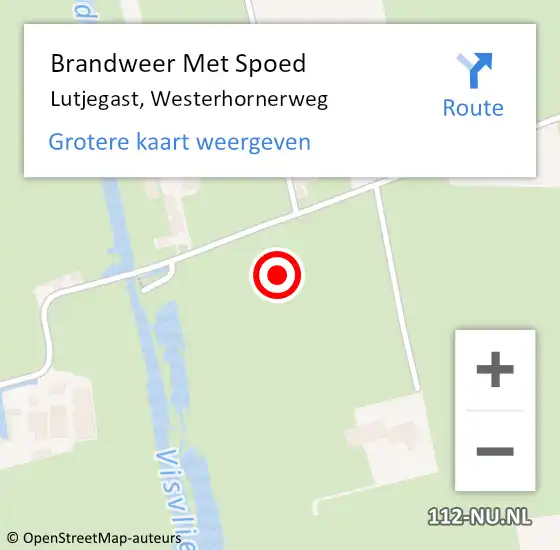 Locatie op kaart van de 112 melding: Brandweer Met Spoed Naar Lutjegast, Westerhornerweg op 23 september 2021 07:45
