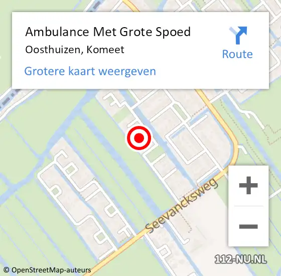 Locatie op kaart van de 112 melding: Ambulance Met Grote Spoed Naar Oosthuizen, Komeet op 23 september 2021 07:52