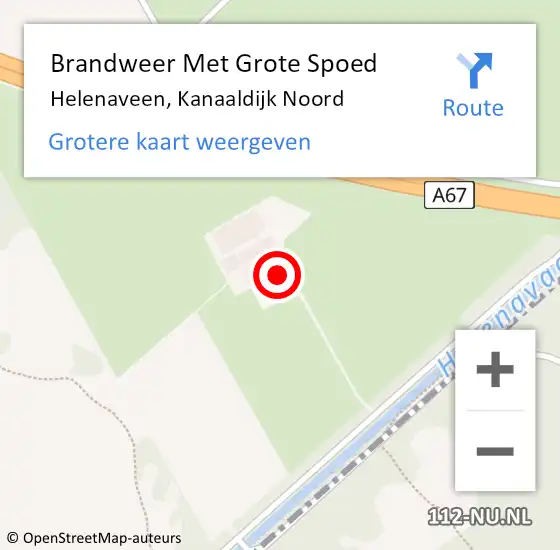 Locatie op kaart van de 112 melding: Brandweer Met Grote Spoed Naar Helenaveen, Kanaaldijk Noord op 23 september 2021 08:20