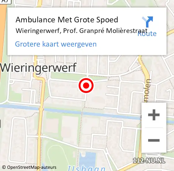 Locatie op kaart van de 112 melding: Ambulance Met Grote Spoed Naar Wieringerwerf, Prof. Granpré Molièrestraat op 23 september 2021 08:54