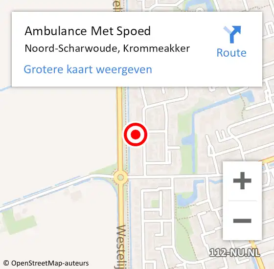 Locatie op kaart van de 112 melding: Ambulance Met Spoed Naar Noord-Scharwoude, Krommeakker op 23 september 2021 09:00