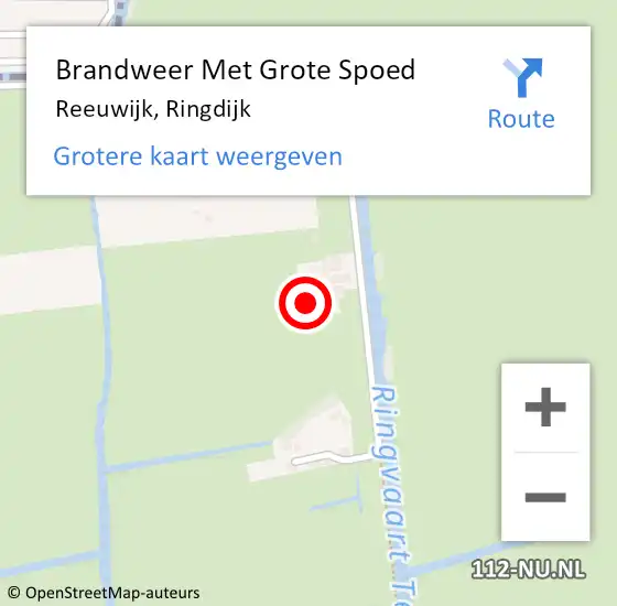 Locatie op kaart van de 112 melding: Brandweer Met Grote Spoed Naar Reeuwijk, Ringdijk op 23 september 2021 09:11