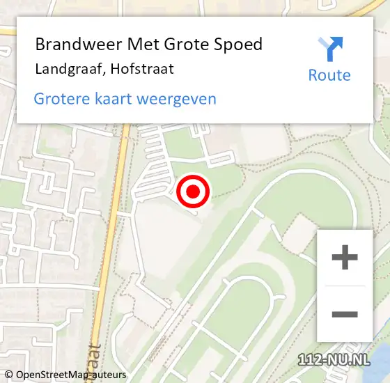 Locatie op kaart van de 112 melding: Brandweer Met Grote Spoed Naar Landgraaf, Hofstraat op 23 september 2021 09:19