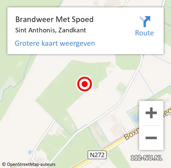 Locatie op kaart van de 112 melding: Brandweer Met Spoed Naar Sint Anthonis, Zandkant op 23 september 2021 10:28