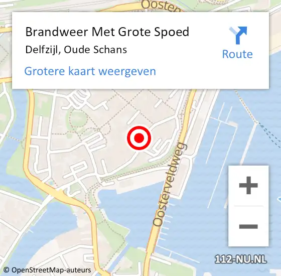 Locatie op kaart van de 112 melding: Brandweer Met Grote Spoed Naar Delfzijl, Oude Schans op 23 september 2021 11:24