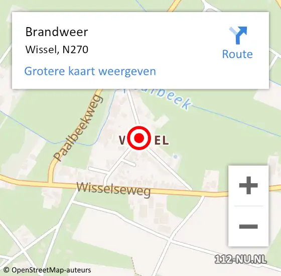 Locatie op kaart van de 112 melding: Brandweer Wissel, Oost op 23 juni 2014 19:44