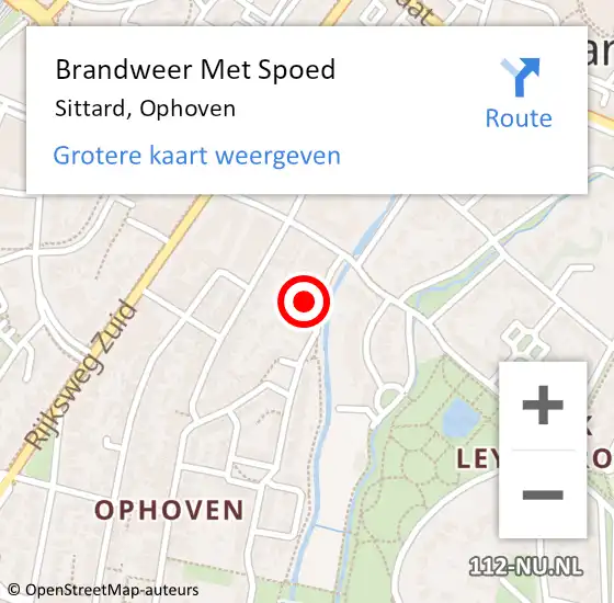 Locatie op kaart van de 112 melding: Brandweer Met Spoed Naar Sittard, Ophoven op 23 september 2021 11:31