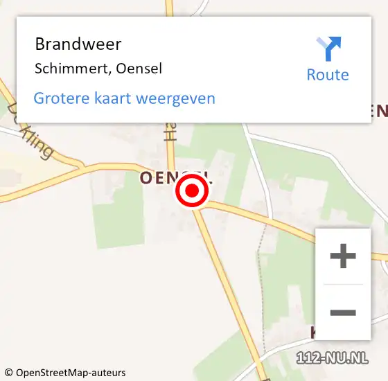 Locatie op kaart van de 112 melding: Brandweer Schimmert, Oensel op 23 juni 2014 19:47