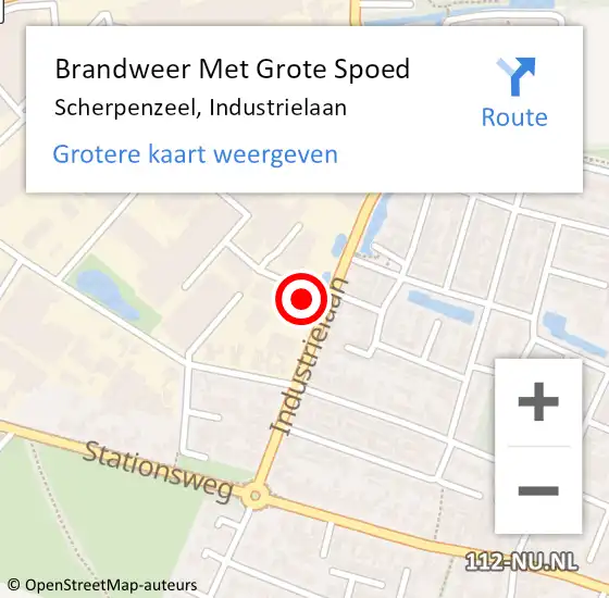 Locatie op kaart van de 112 melding: Brandweer Met Grote Spoed Naar Scherpenzeel, Industrielaan op 23 september 2021 11:49