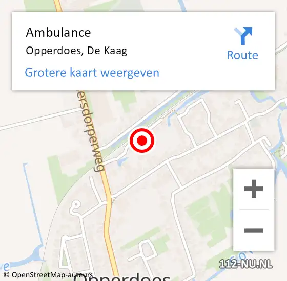 Locatie op kaart van de 112 melding: Ambulance Opperdoes, De Kaag op 23 september 2021 12:11