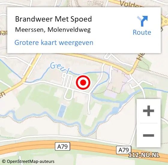 Locatie op kaart van de 112 melding: Brandweer Met Spoed Naar Meerssen, Molenveldweg op 23 september 2021 12:43