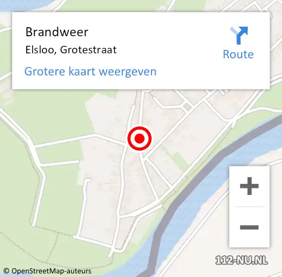 Locatie op kaart van de 112 melding: Brandweer Elsloo, Grotestraat op 23 juni 2014 19:57