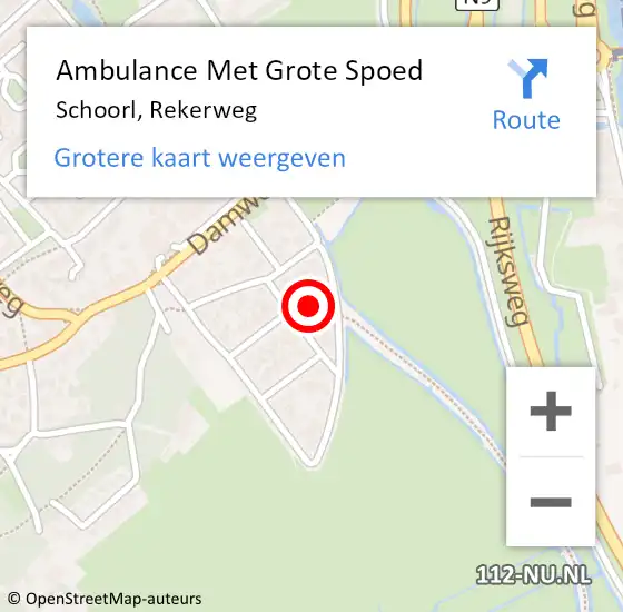 Locatie op kaart van de 112 melding: Ambulance Met Grote Spoed Naar Schoorl, Rekerweg op 23 september 2021 13:15