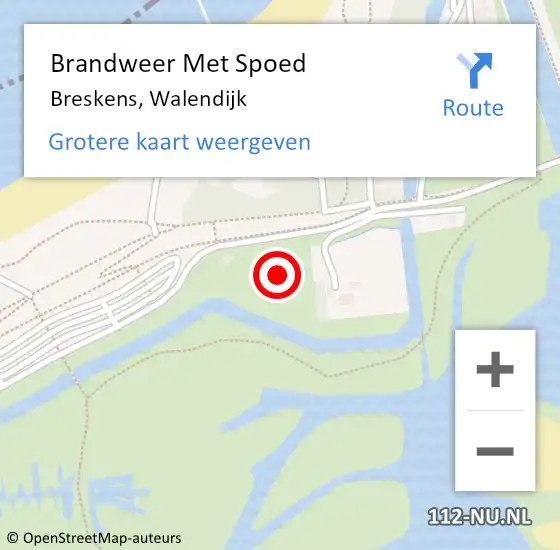Locatie op kaart van de 112 melding: Brandweer Met Spoed Naar Breskens, Walendijk op 23 september 2021 13:52