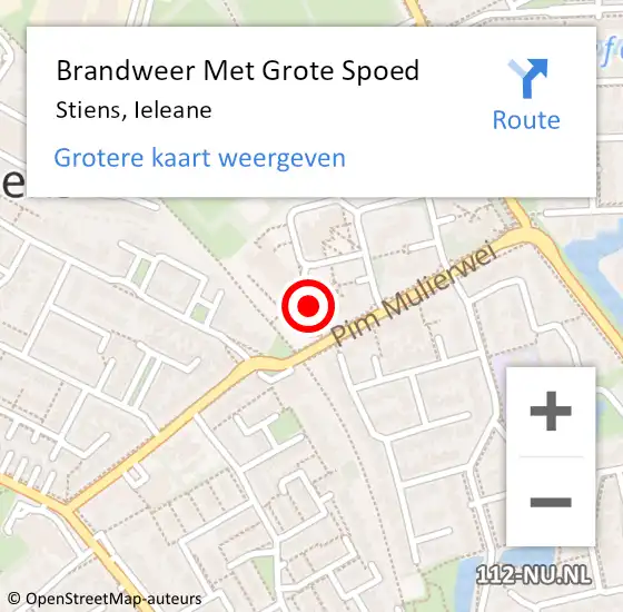 Locatie op kaart van de 112 melding: Brandweer Met Grote Spoed Naar Stiens, Ieleane op 23 september 2021 13:53