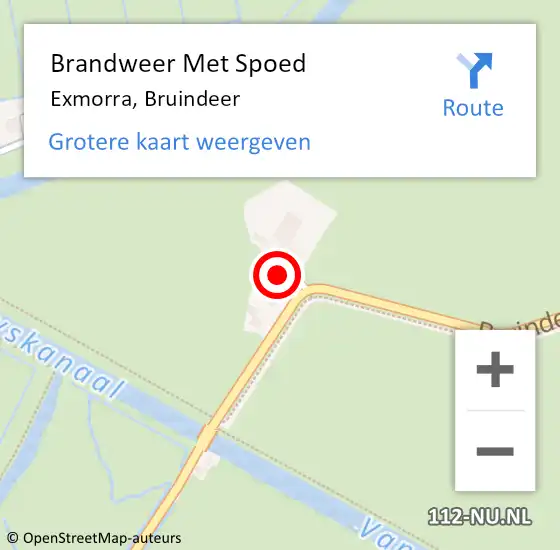 Locatie op kaart van de 112 melding: Brandweer Met Spoed Naar Exmorra, Bruindeer op 23 september 2021 14:01