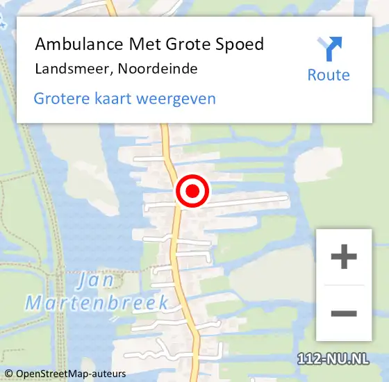 Locatie op kaart van de 112 melding: Ambulance Met Grote Spoed Naar Landsmeer, Noordeinde op 23 september 2021 14:50