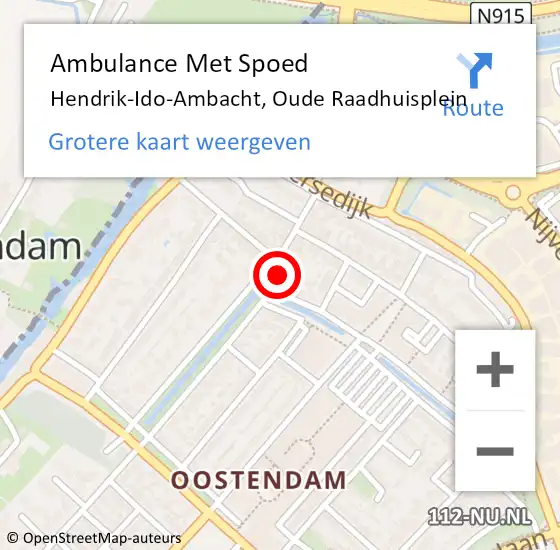 Locatie op kaart van de 112 melding: Ambulance Met Spoed Naar Hendrik-Ido-Ambacht, Oude Raadhuisplein op 23 september 2021 15:16