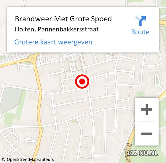 Locatie op kaart van de 112 melding: Brandweer Met Grote Spoed Naar Holten, Pannenbakkersstraat op 23 juni 2014 20:18