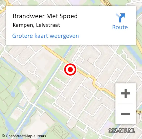 Locatie op kaart van de 112 melding: Brandweer Met Spoed Naar Kampen, Lelystraat op 23 september 2021 15:40