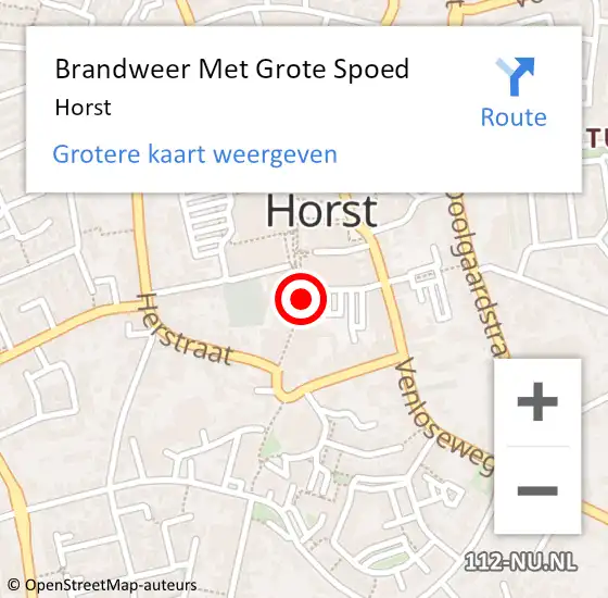 Locatie op kaart van de 112 melding: Brandweer Met Grote Spoed Naar Horst op 23 september 2021 15:43