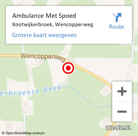 Locatie op kaart van de 112 melding: Ambulance Met Spoed Naar Kootwijkerbroek, Wencopperweg op 23 september 2021 15:52