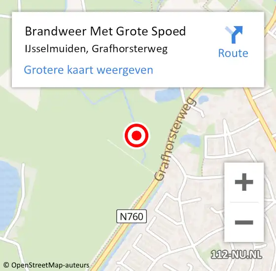 Locatie op kaart van de 112 melding: Brandweer Met Grote Spoed Naar IJsselmuiden, Grafhorsterweg op 23 september 2021 15:57