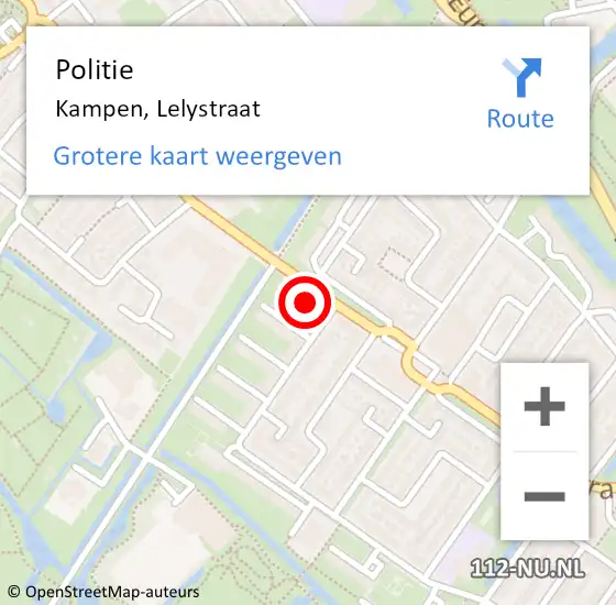 Locatie op kaart van de 112 melding: Politie Kampen, Lelystraat op 23 september 2021 16:03