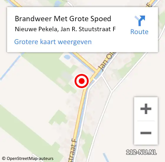 Locatie op kaart van de 112 melding: Brandweer Met Grote Spoed Naar Nieuwe Pekela, Jan R. Stuutstraat F op 23 september 2021 16:15