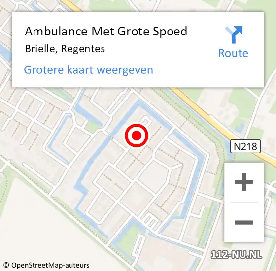 Locatie op kaart van de 112 melding: Ambulance Met Grote Spoed Naar Brielle, Regentes op 23 september 2021 16:28