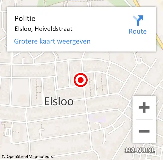 Locatie op kaart van de 112 melding: Politie Elsloo, Heiveldstraat op 23 september 2021 16:47