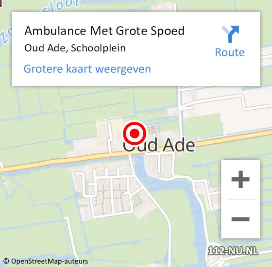Locatie op kaart van de 112 melding: Ambulance Met Grote Spoed Naar Oud Ade, Schoolplein op 23 september 2021 17:19