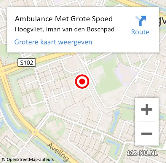 Locatie op kaart van de 112 melding: Ambulance Met Grote Spoed Naar Hoogvliet, Iman van den Boschpad op 23 september 2021 17:43