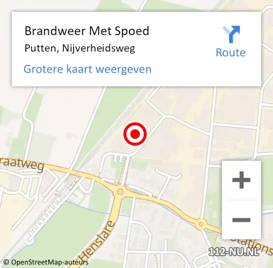 Locatie op kaart van de 112 melding: Brandweer Met Spoed Naar Putten, Nijverheidsweg op 23 september 2021 17:59