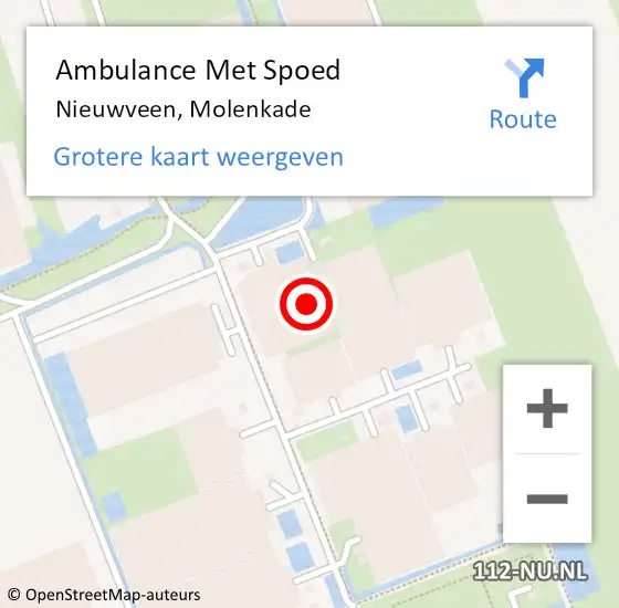 Locatie op kaart van de 112 melding: Ambulance Met Spoed Naar Nieuwveen, Molenkade op 23 september 2021 18:12