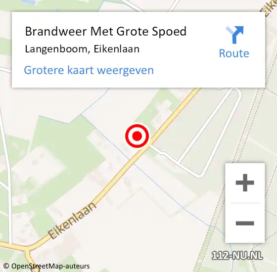 Locatie op kaart van de 112 melding: Brandweer Met Grote Spoed Naar Langenboom, Eikenlaan op 23 september 2021 18:27