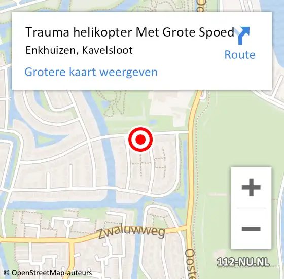 Locatie op kaart van de 112 melding: Trauma helikopter Met Grote Spoed Naar Enkhuizen, Kavelsloot op 23 september 2021 18:27