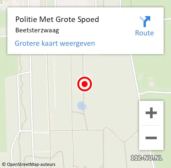 Locatie op kaart van de 112 melding: Politie Met Grote Spoed Naar Beetsterzwaag op 23 september 2021 19:15