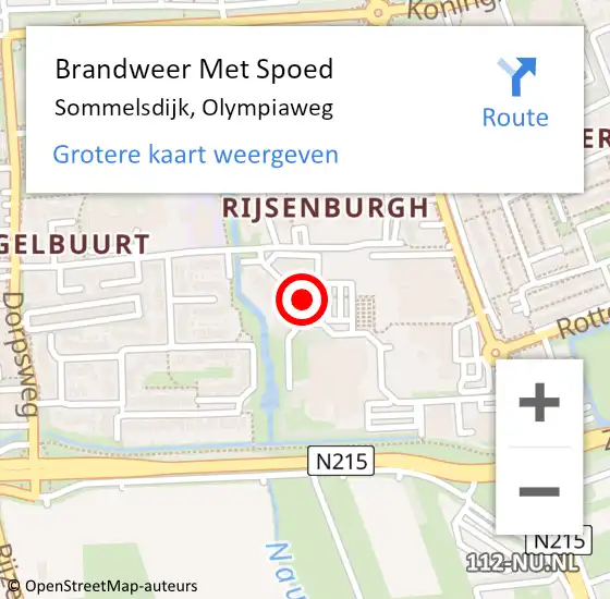 Locatie op kaart van de 112 melding: Brandweer Met Spoed Naar Sommelsdijk, Olympiaweg op 23 september 2021 19:23