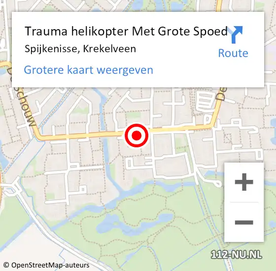 Locatie op kaart van de 112 melding: Trauma helikopter Met Grote Spoed Naar Spijkenisse, Krekelveen op 23 september 2021 19:54