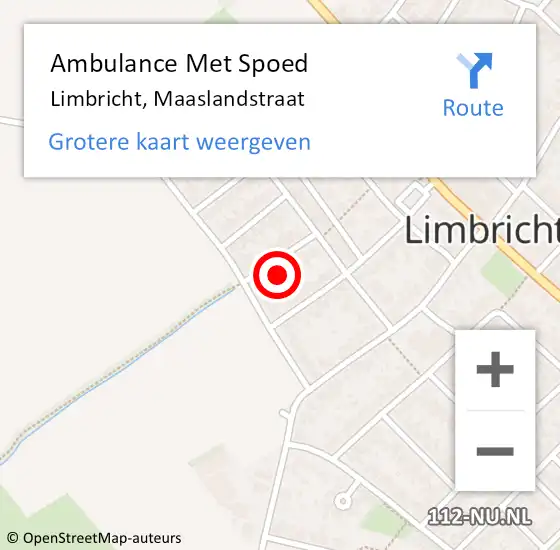Locatie op kaart van de 112 melding: Ambulance Met Spoed Naar Limbricht, Maaslandstraat op 23 juni 2014 20:52
