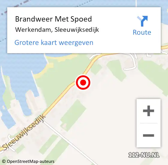 Locatie op kaart van de 112 melding: Brandweer Met Spoed Naar Werkendam, Sleeuwijksedijk op 23 september 2021 21:10