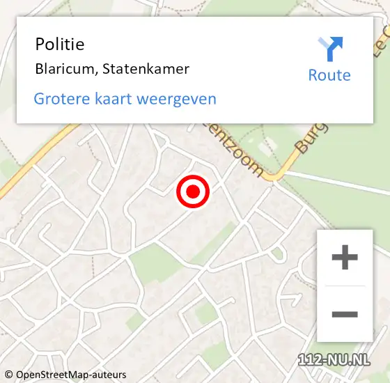 Locatie op kaart van de 112 melding: Politie Blaricum, Statenkamer op 23 september 2021 21:14