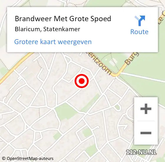 Locatie op kaart van de 112 melding: Brandweer Met Grote Spoed Naar Blaricum, Statenkamer op 23 september 2021 21:15