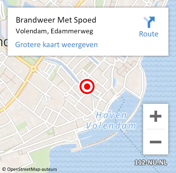 Locatie op kaart van de 112 melding: Brandweer Met Spoed Naar Volendam, Edammerweg op 23 september 2021 21:42