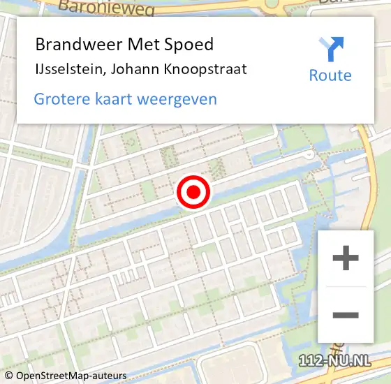 Locatie op kaart van de 112 melding: Brandweer Met Spoed Naar IJsselstein, Johann Knoopstraat op 23 juni 2014 20:59