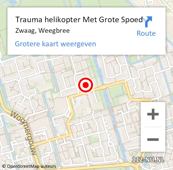 Locatie op kaart van de 112 melding: Trauma helikopter Met Grote Spoed Naar Zwaag, Weegbree op 23 september 2021 23:17