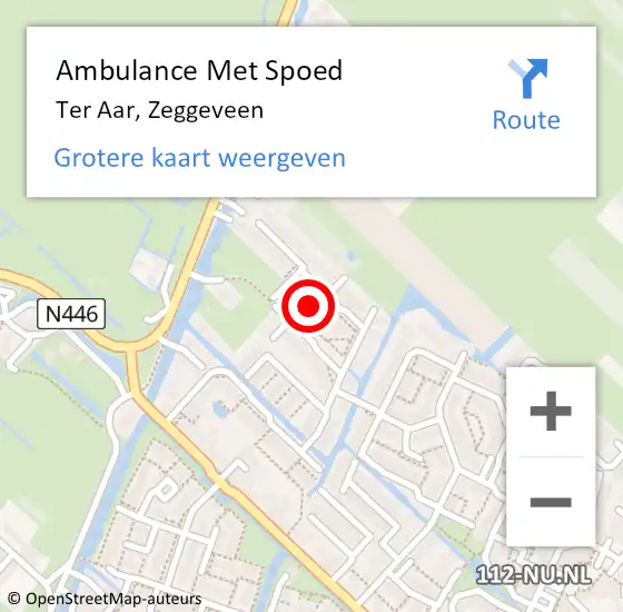 Locatie op kaart van de 112 melding: Ambulance Met Spoed Naar Ter Aar, Zeggeveen op 24 september 2021 00:05