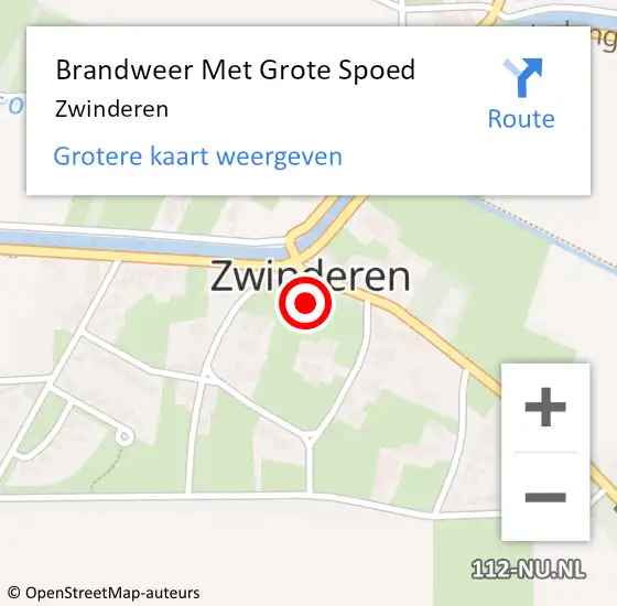 Locatie op kaart van de 112 melding: Brandweer Met Grote Spoed Naar Zwinderen op 24 september 2021 00:16